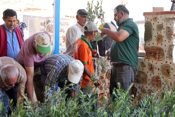 Alanya Belediyesi, yangında bahçesi hasar gören vatandaşlara fidan dağıttı